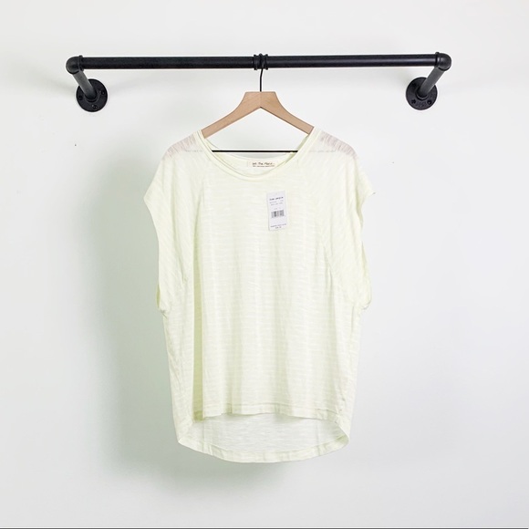 NWT Free People Halo Cap Sleeve Oversized Stripe T - Picture 3 of 5